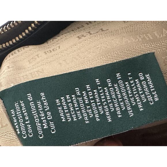 Lauren Ralph Lauren RLL Satchel Handbag Womens Black Leather Crossbody Purse - Picture 12 of 14